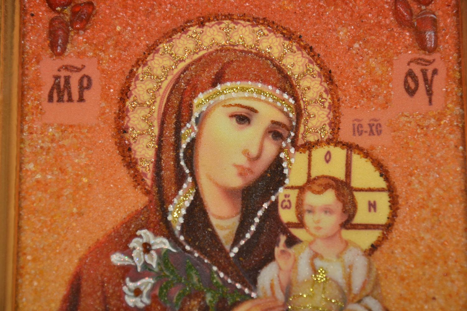 Icône orthodoxe Marie tient l'enfant photo 4