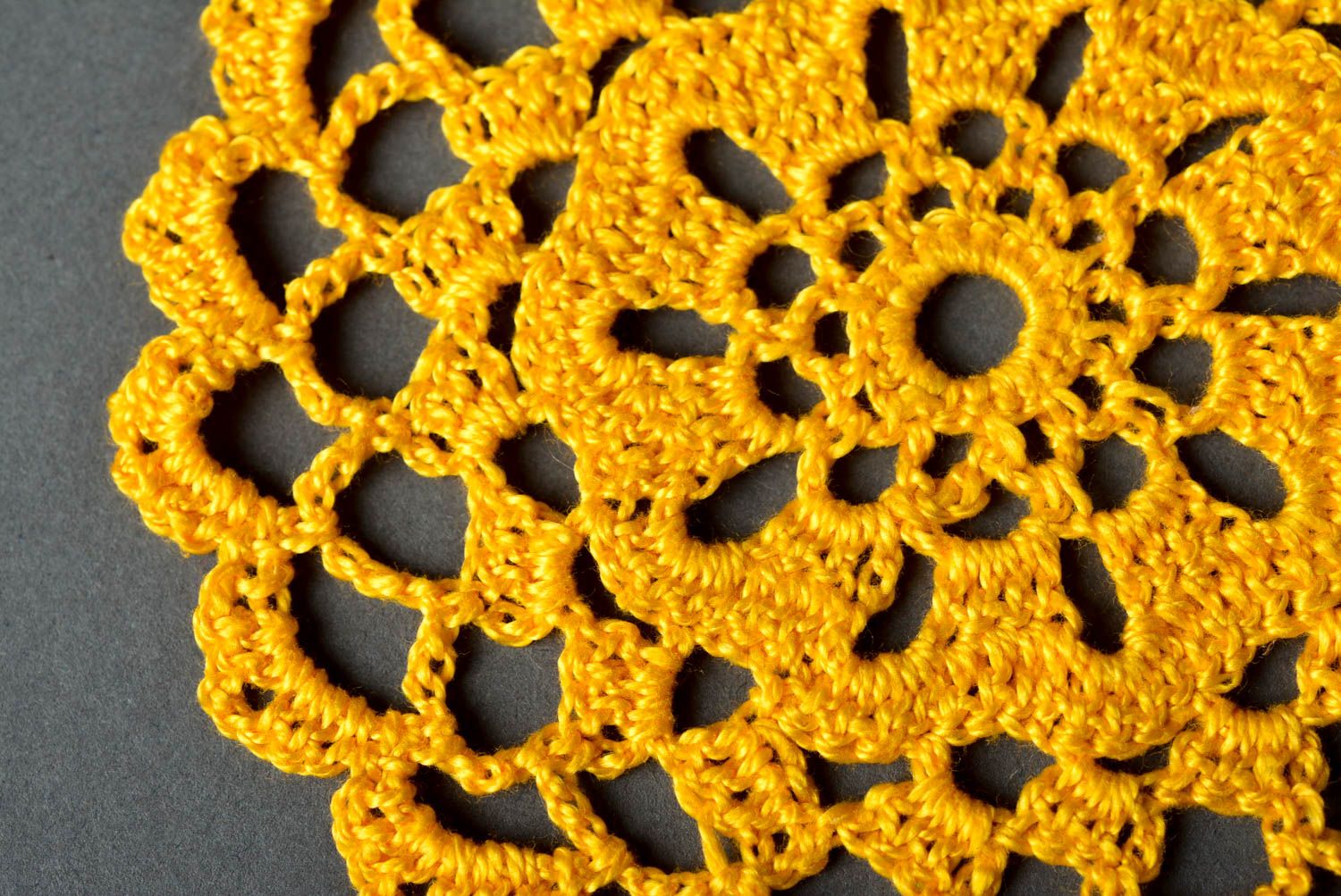 Handmade crocheted napkin stylish designer textile cute kitchen accessory photo 3