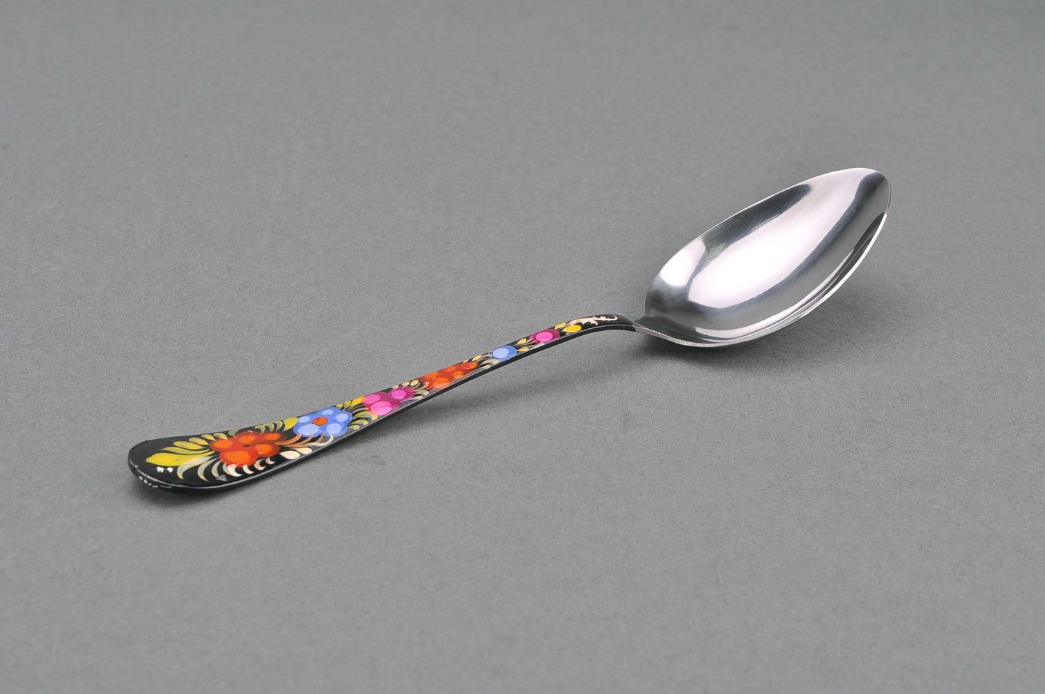 Metal painted soup spoon photo 1