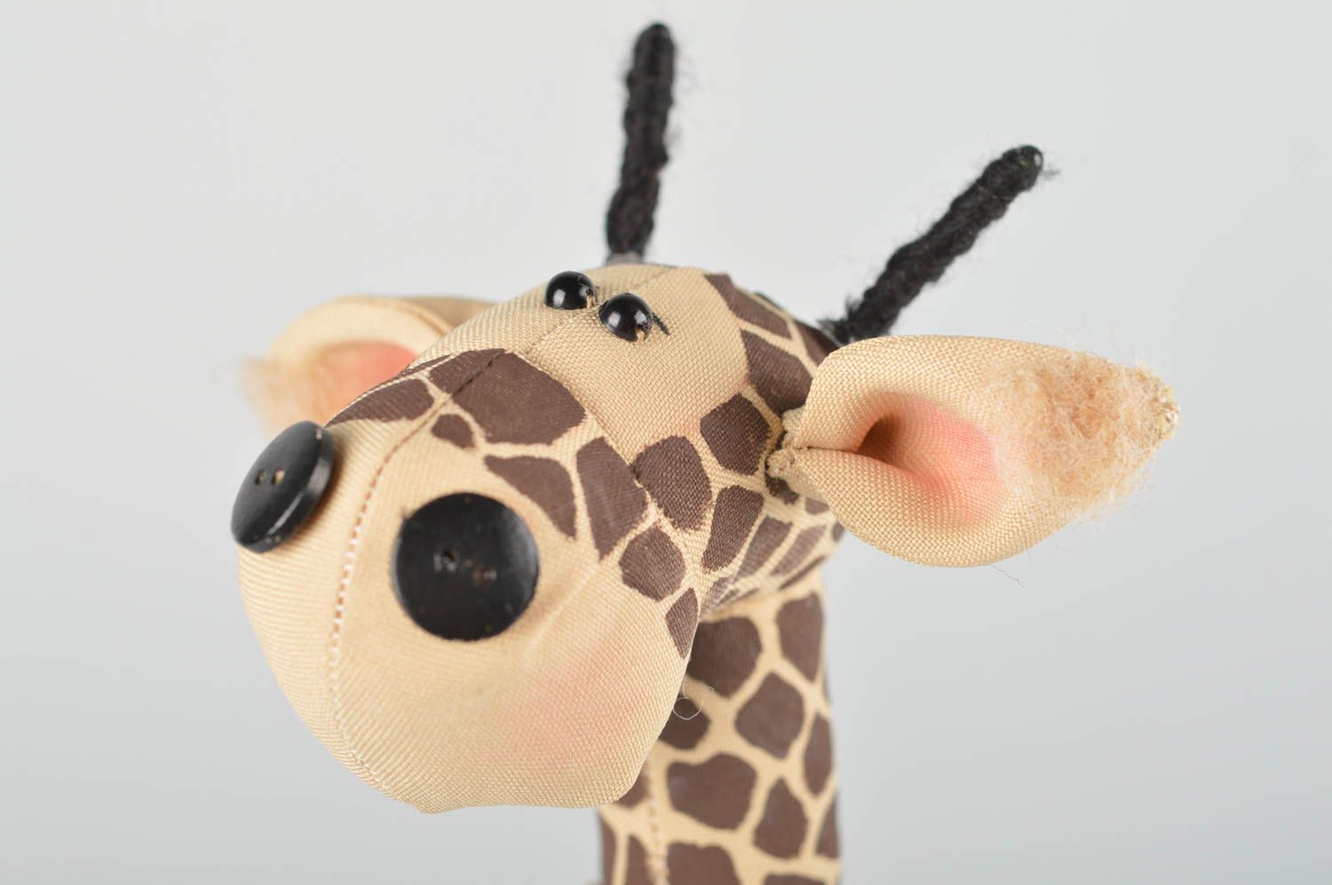 Peluche girafe Jouet fait main en tissu de coton Cadeau enfant original photo 4