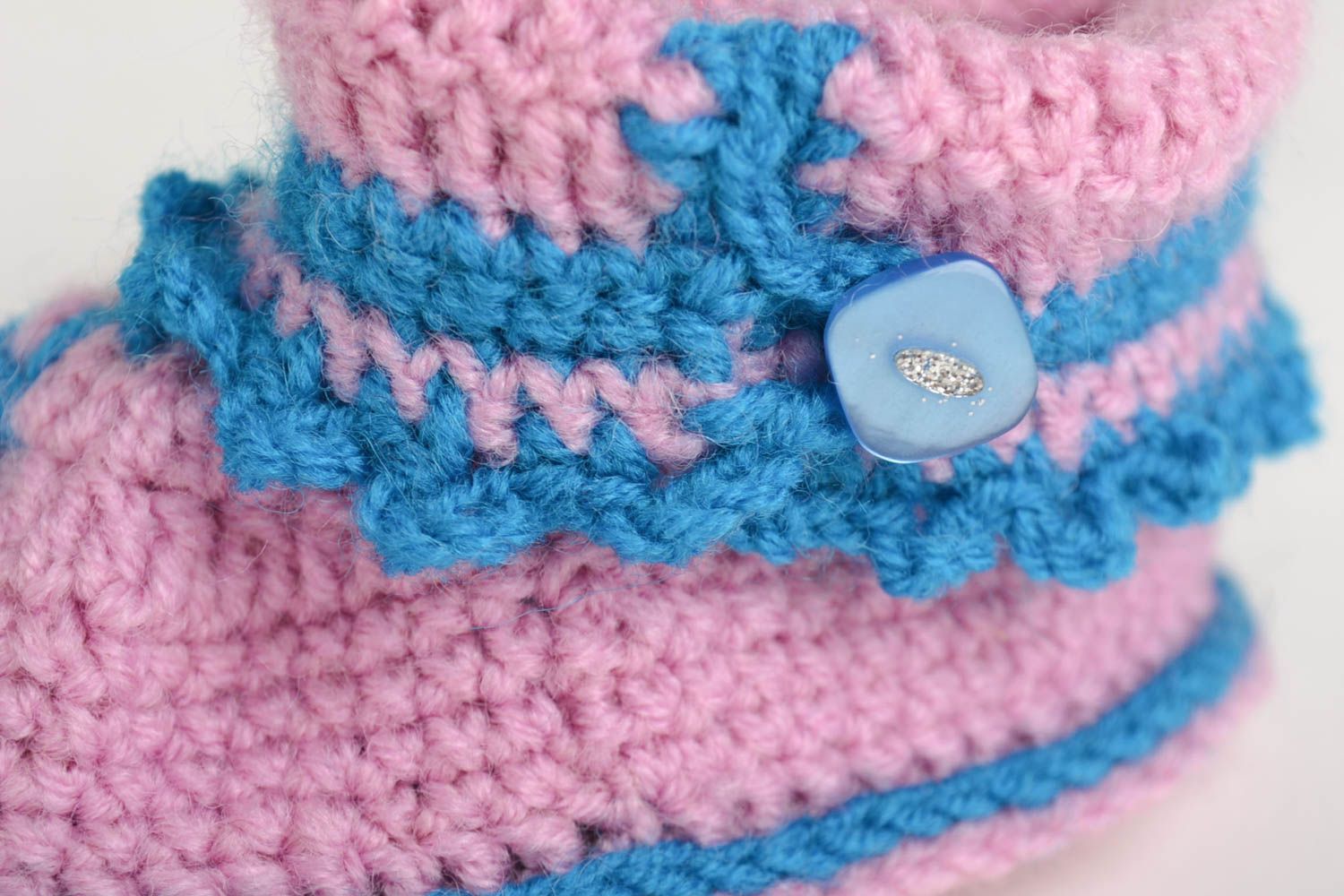 Пинетки крючком хэнд мэйд пинетки для новорожденных вязаные пинетки розовые фото 3