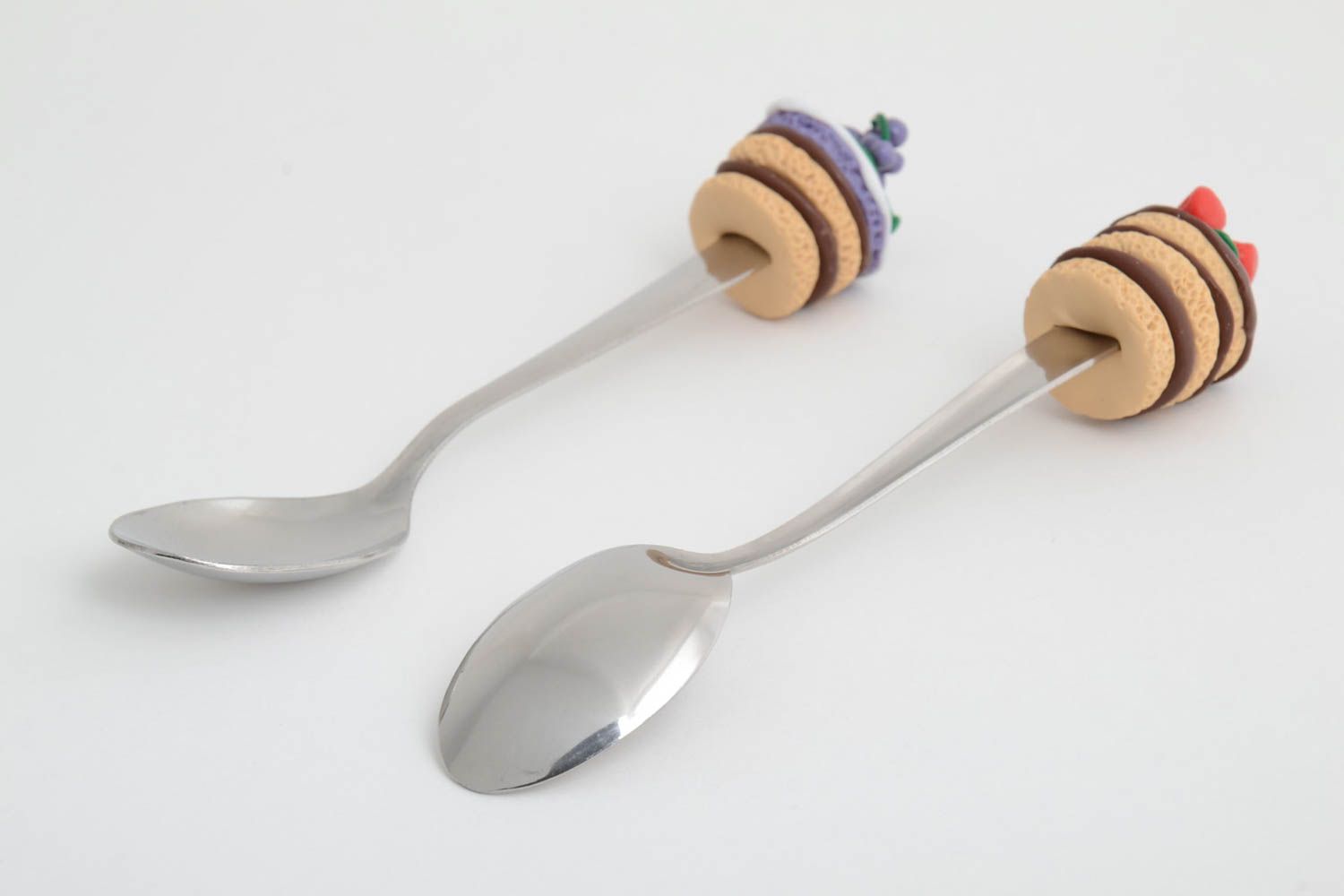 Set of 2 handmade tea spoons childrens cutlery best flatware dessert spoons photo 3
