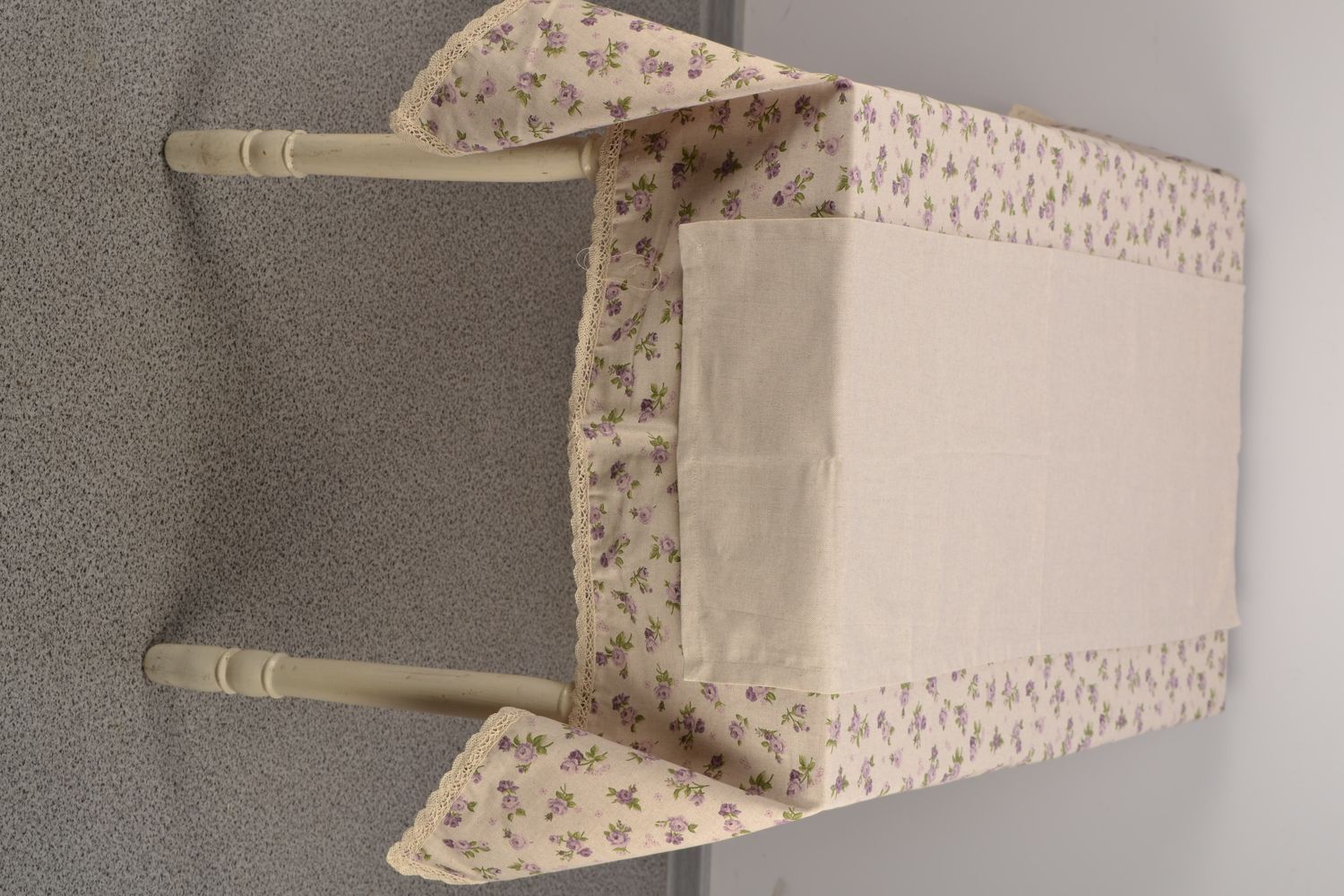 Handgemachte Decke für quaderförmigen Tisch aus Baumwolle lila Rose foto 4