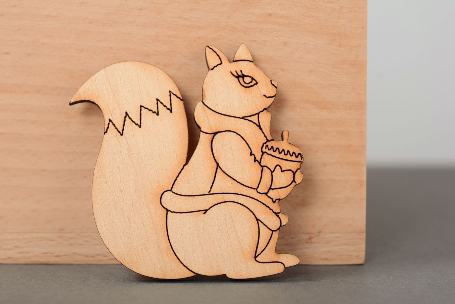 Plywood craft blank Squirrel in a Fur Coat photo 5