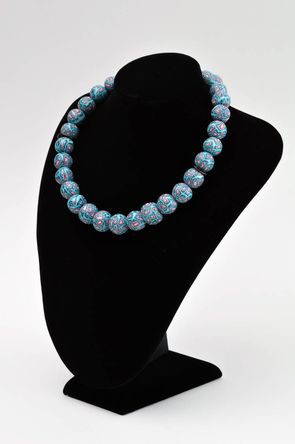 Handmade designer ceramic necklace stylish beaded necklace cute jewelry photo 1