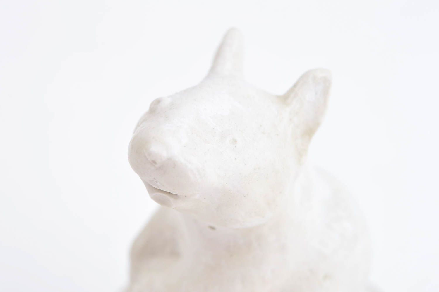 Figurine souris faite main Statuette en plâtre blanche peinte Déco maison photo 5