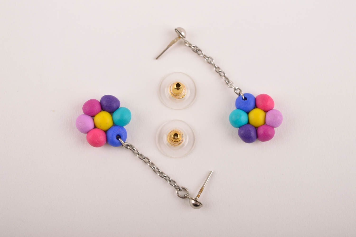 Handmade earrings designer earrings polymer clay jewelry unusual gift for women photo 5