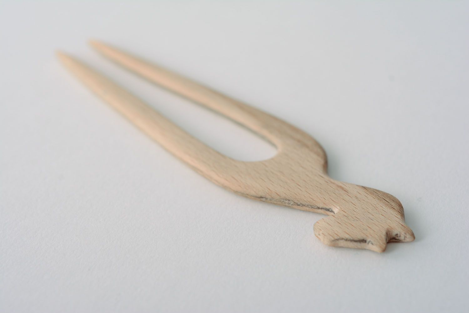 Wooden hairpin Cat photo 4