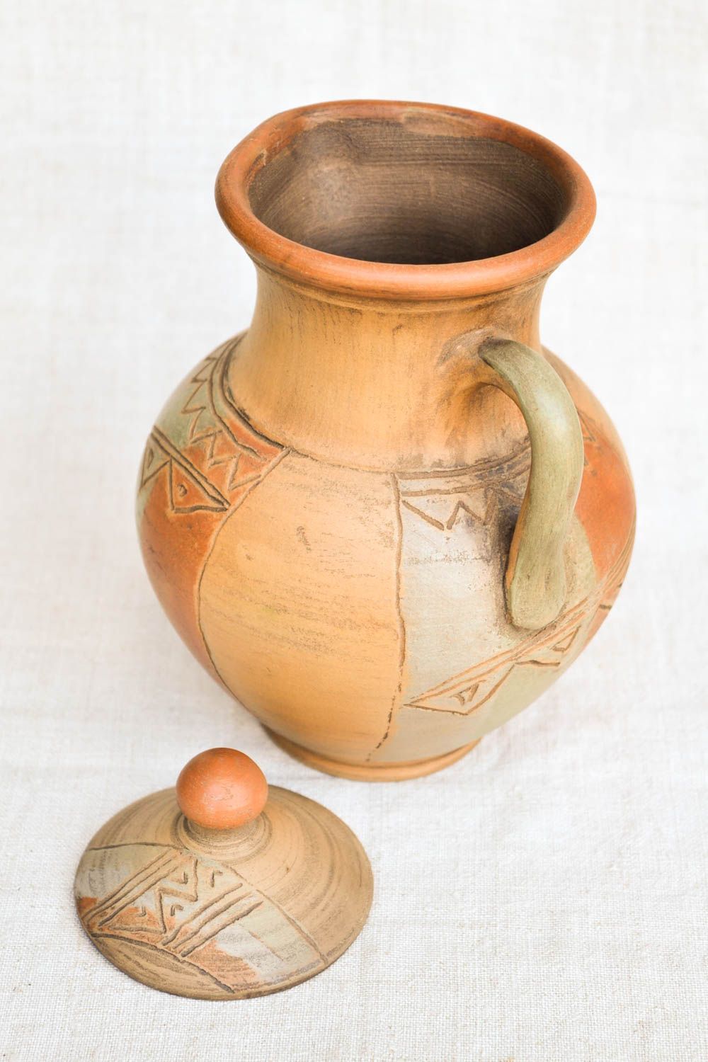 Handgemachtes Geschirr Keramik Kanne Geschirr aus Ton Keramik Krug groß foto 5
