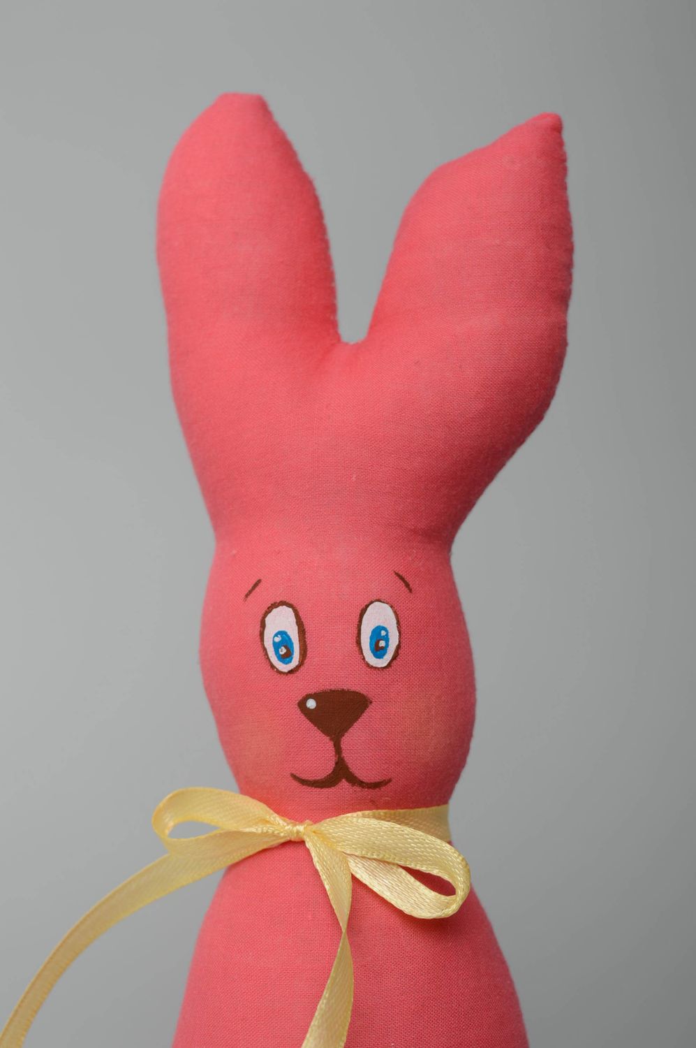 Мягкая игрушка ручной работы Розовый заяц фото 2