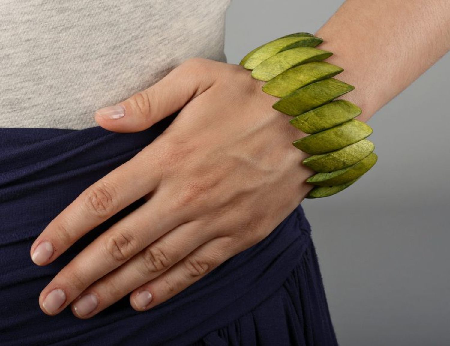 Green wrist bracelet Herbal photo 5