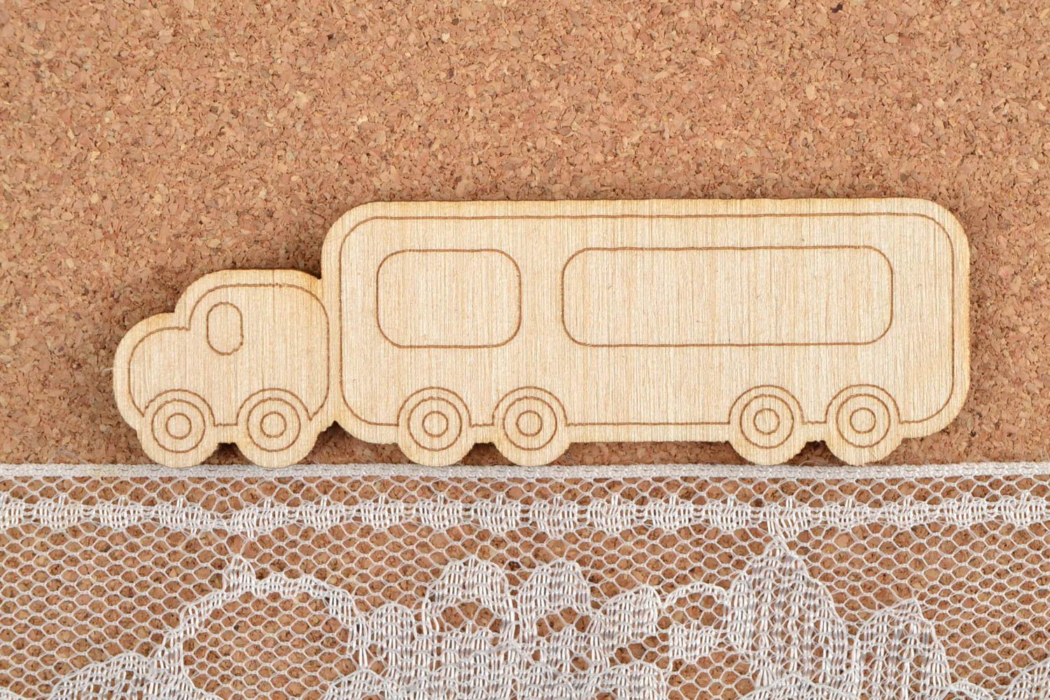 Lastwagen Holz handmade Miniatur Figur Holz Rohling zum Bemalen Kinder Geschenk foto 1