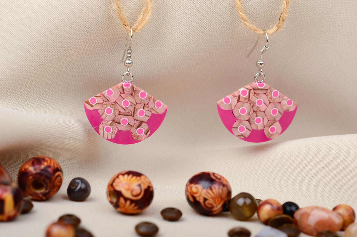 Wooden earrings handmade designer earrings with charms fashion jewelry for women photo 1