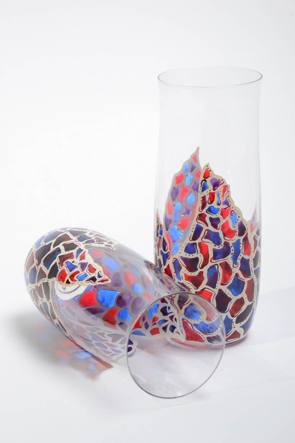 Vasos de cristal artesanales utensilios de cocina regalo original estiloso foto 5