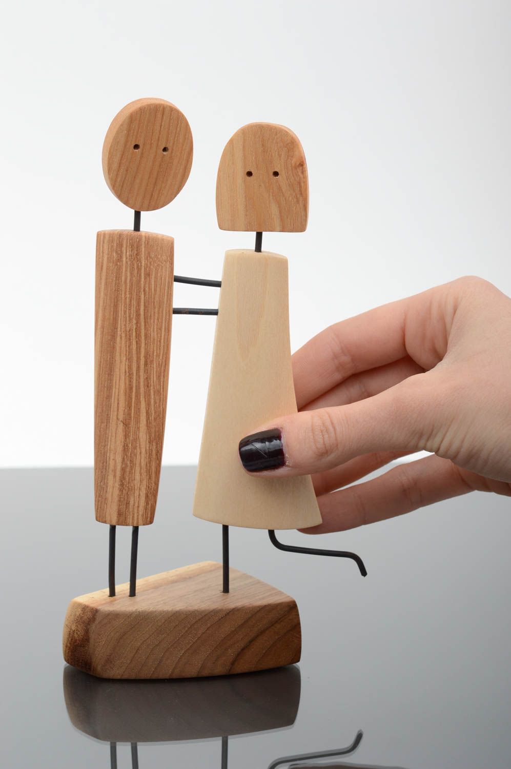 Miniature figurines handmade wooden sculptures collectible figurines home decor photo 5