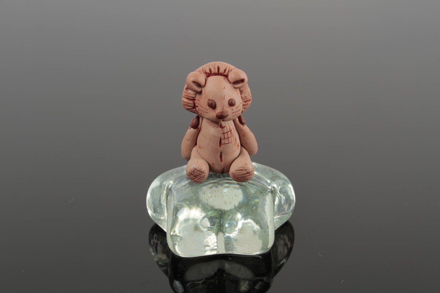 Mini Figurine lion faite main en pâte polymère mignonne originale Déco maison photo 1