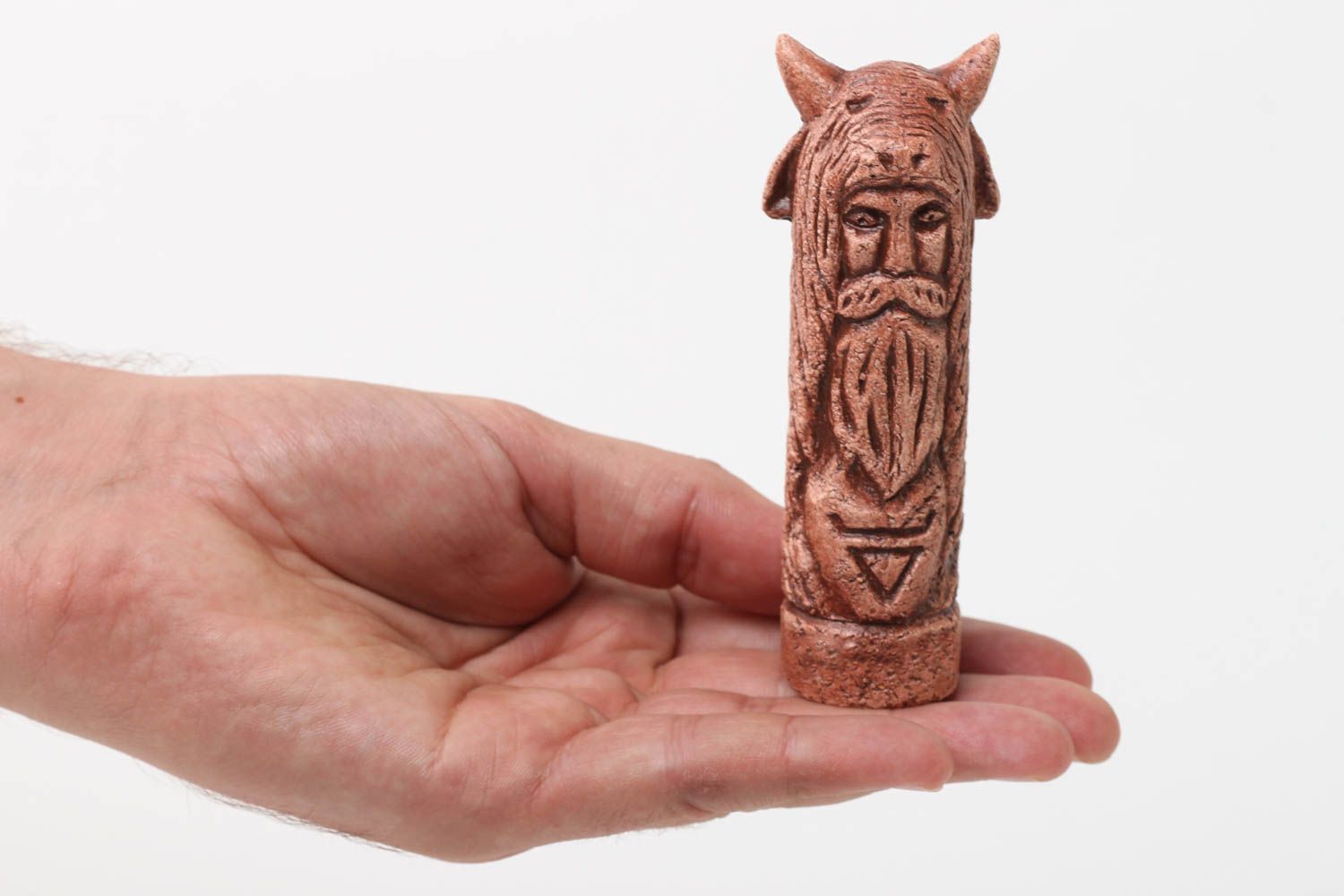 Handmade Amulett des Glücks Figur aus Ton Keramik Figur originell Keramik Deko foto 5