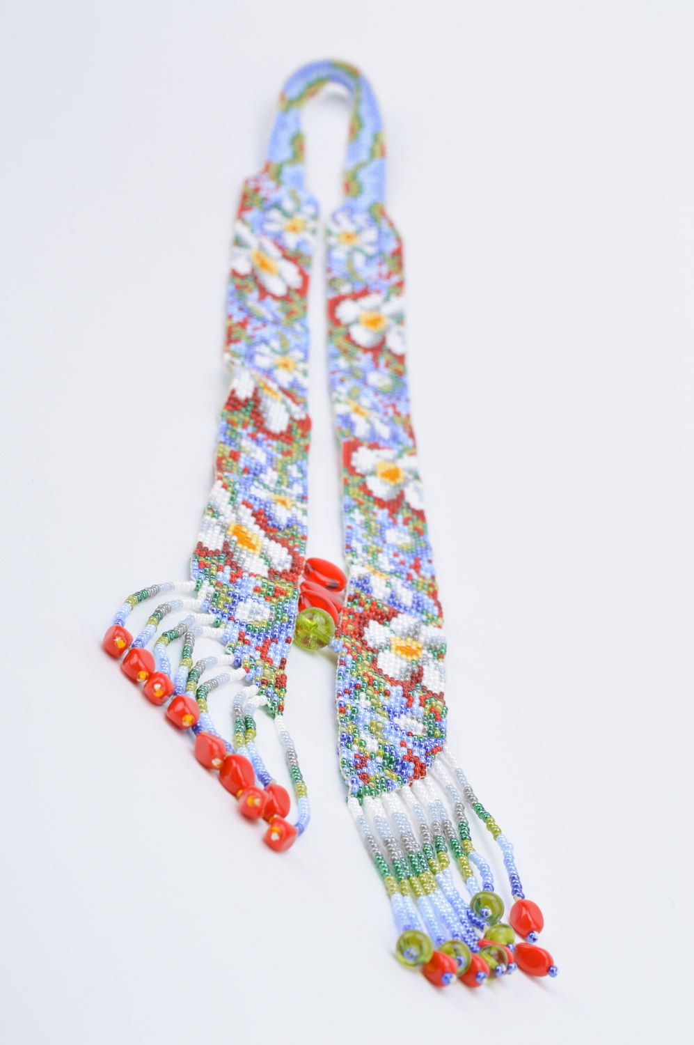 Gerdan fait main en perles de rocailles design original tressé multicolore photo 5