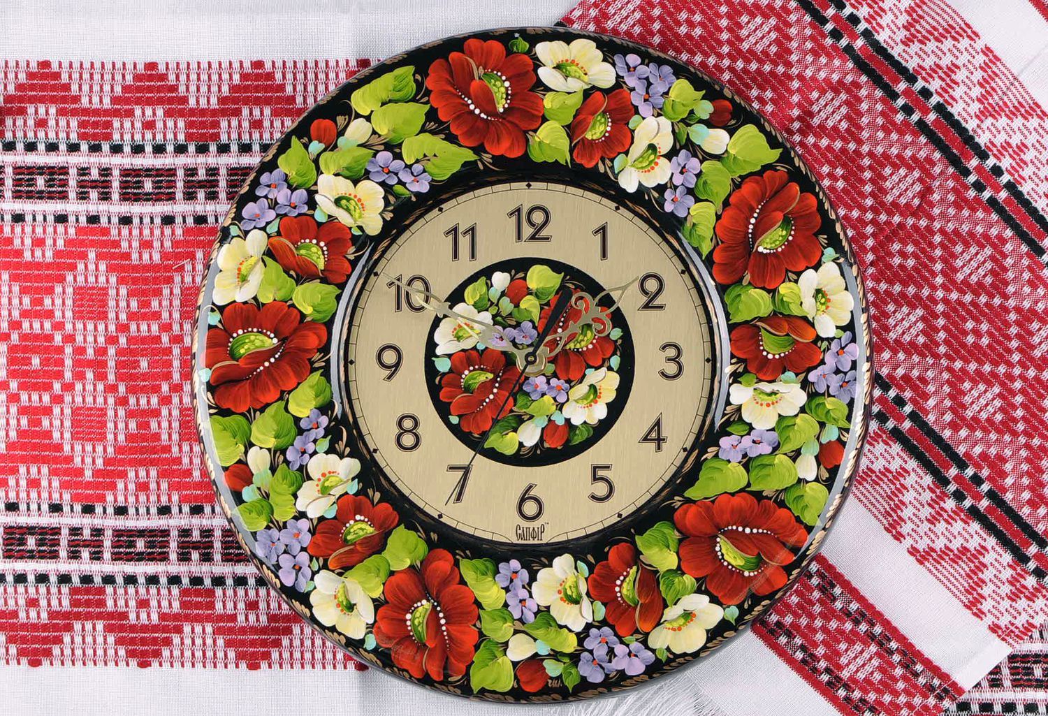 Reloj de cuarzo pintado a mano “Floral” foto 4