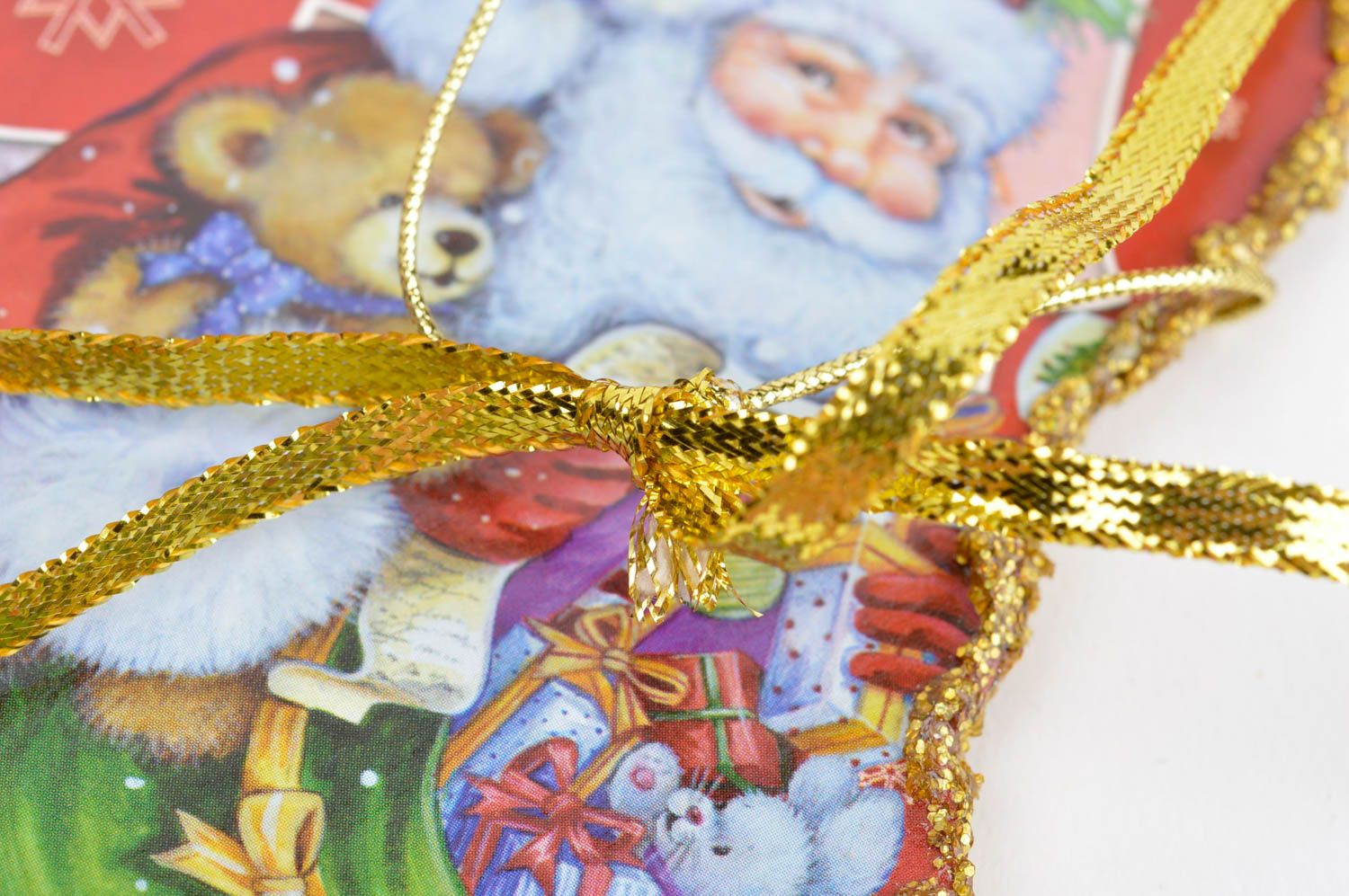 Adorno de Navidad decoupage decoración navideña colgante decorativo hecho a mano foto 5