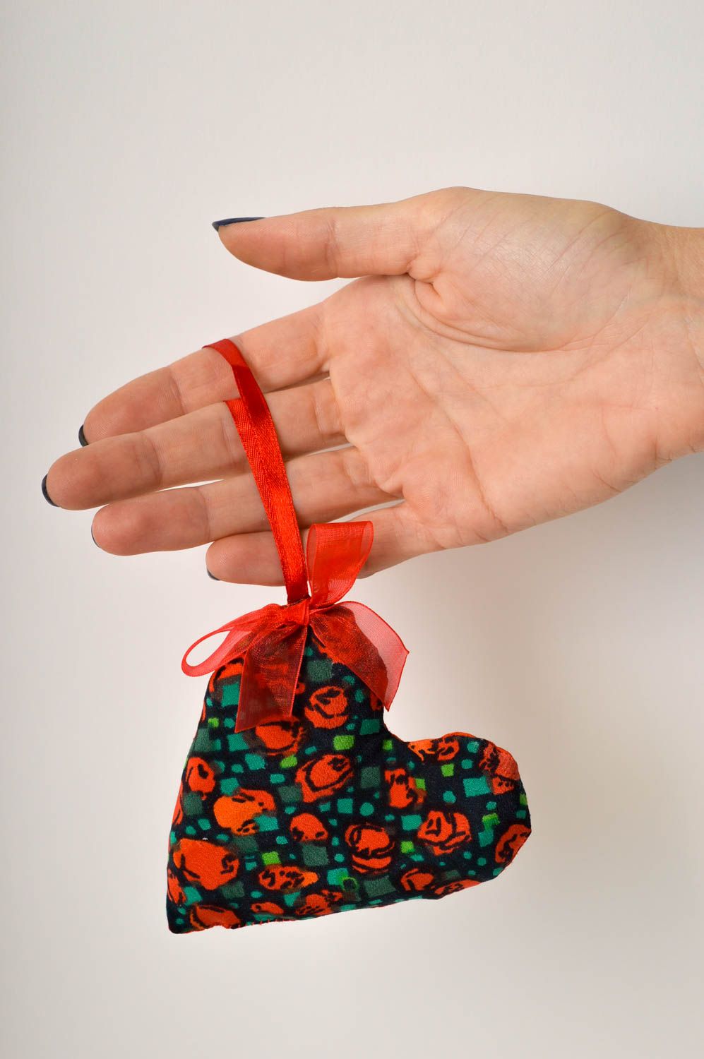 Coeur doux fait main Suspension décorative originale en tissu Petit cadeau photo 5