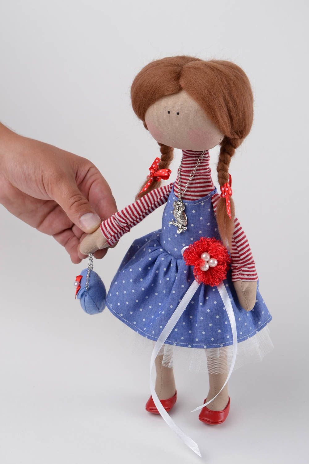 Handmade Stoff Puppe Haus Dekoration Geschenk für Freundin Interieur Deko foto 2