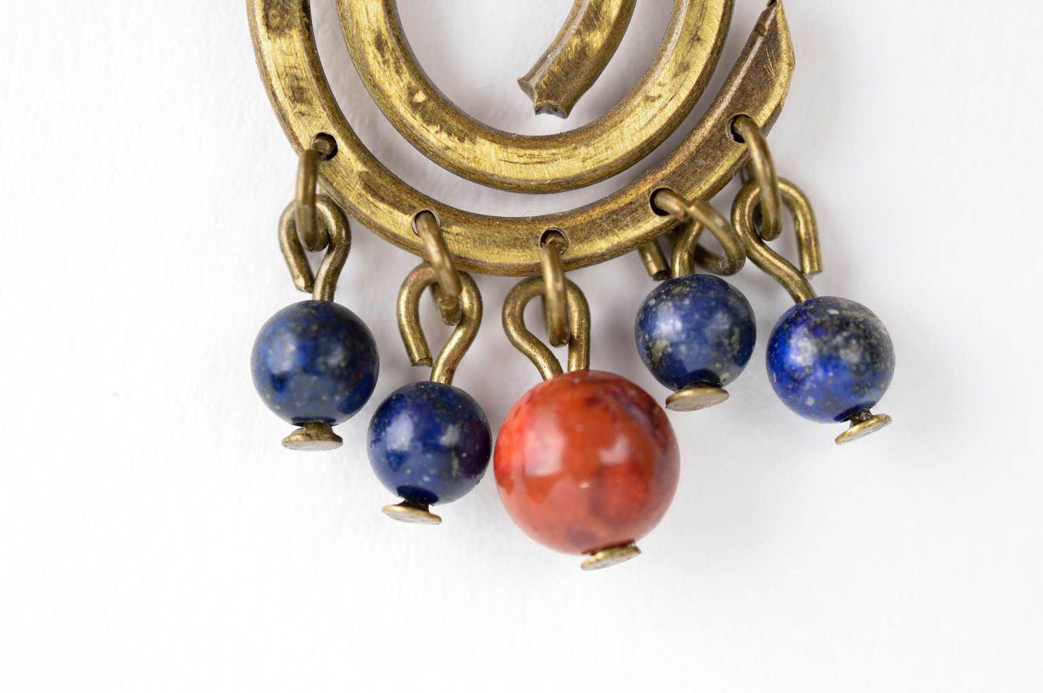 Beautiful handmade metal earrings cool earrings with beads fashion trends photo 5
