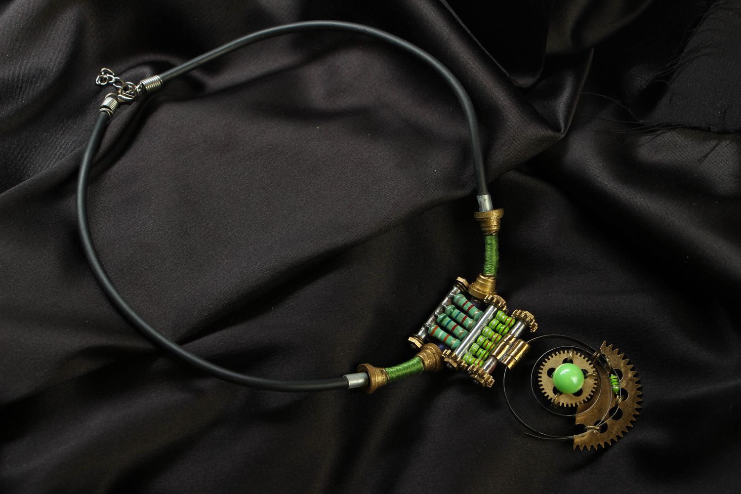 Steampunk necklace with mechanisms photo 1