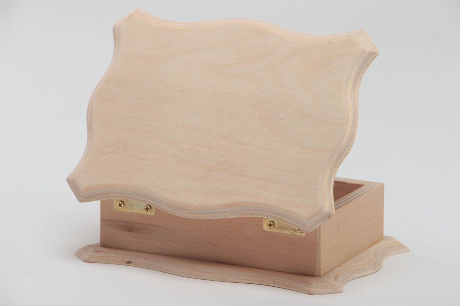 Beautiful handmade designer plywood blank jewelry box for painting photo 3