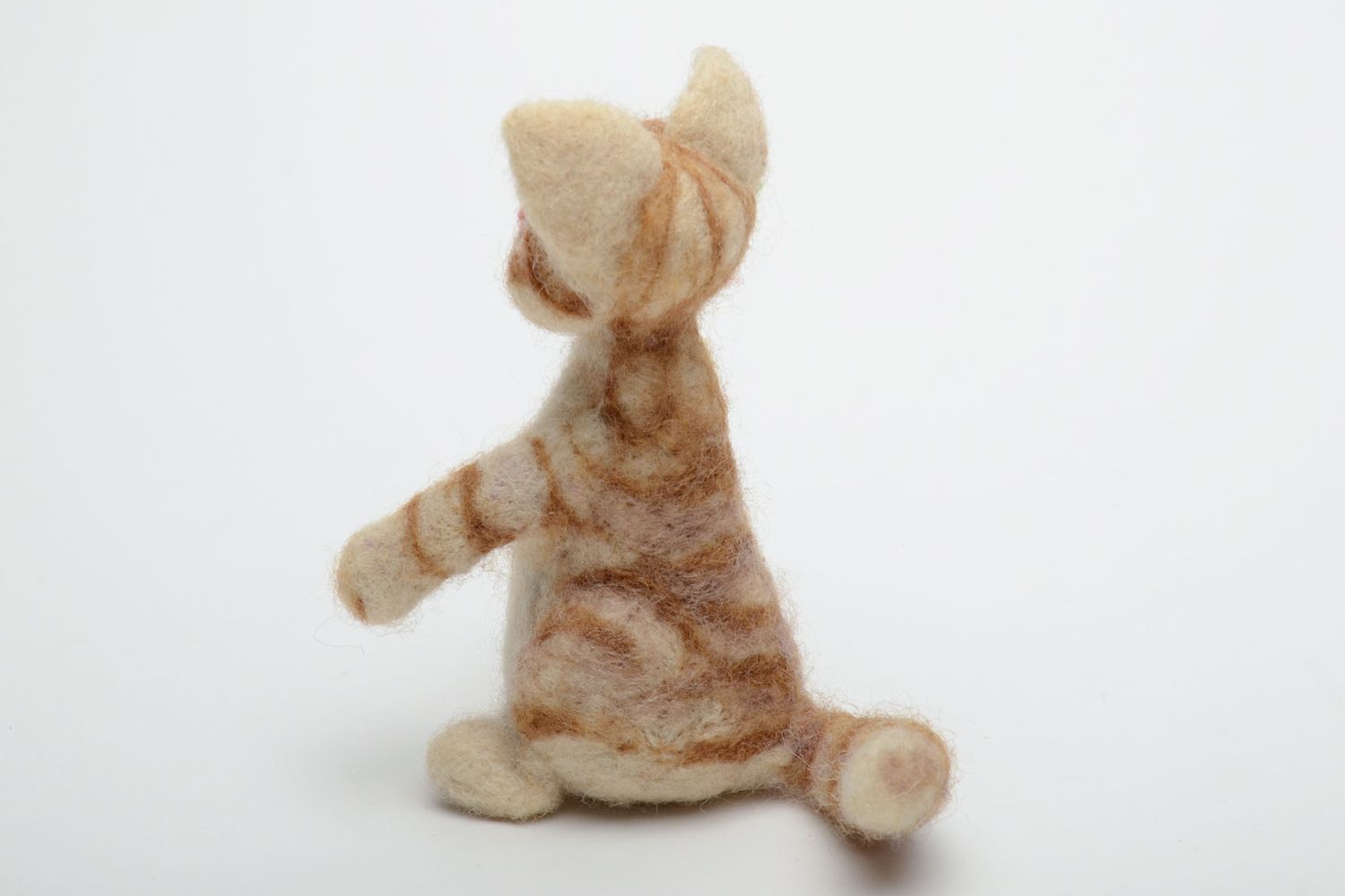 Peluche en laine feutrée Chat roux photo 4