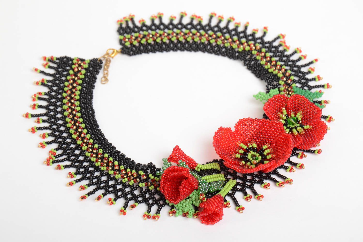 Handmade Modeschmuck Collier Schmuck aus Rocailles Accessoire für Frauen massiv foto 2