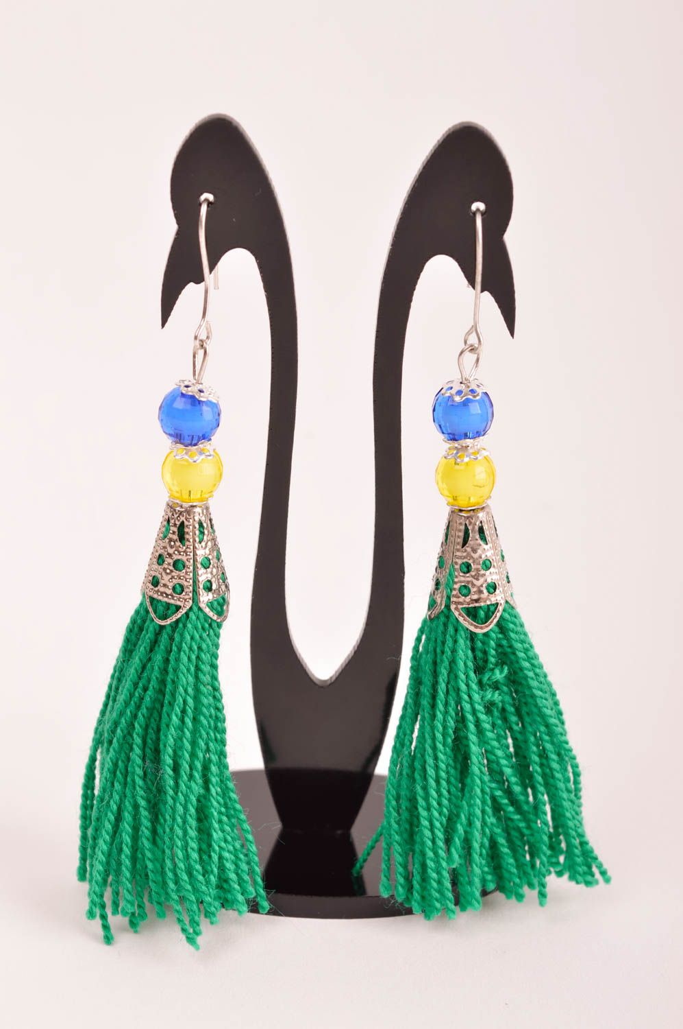 Handmade tassel earrings thread earrings textile jewelry designs gifts for her photo 2