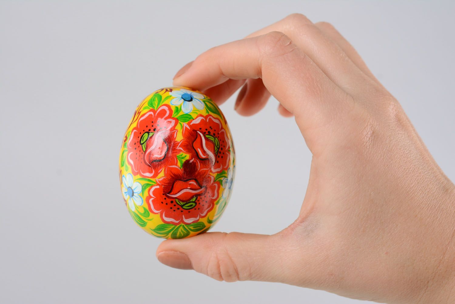 Wooden painted egg photo 4