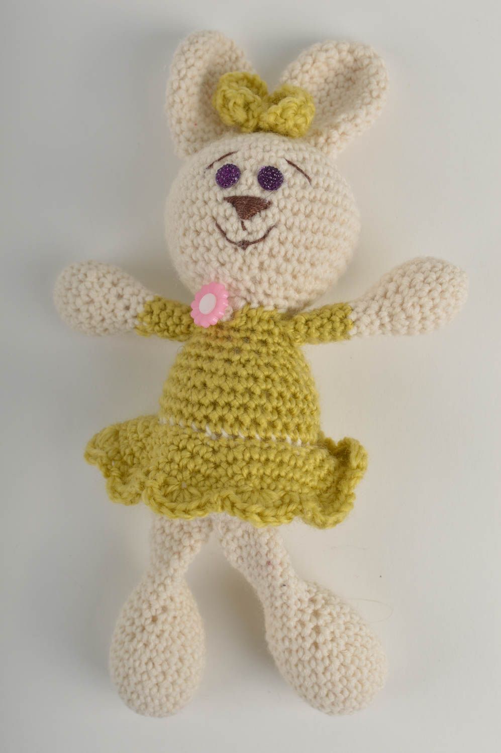 Kuscheltier Hase handgefertigt Häkel Kuscheltier Kinder Spielsache in Rosa foto 3