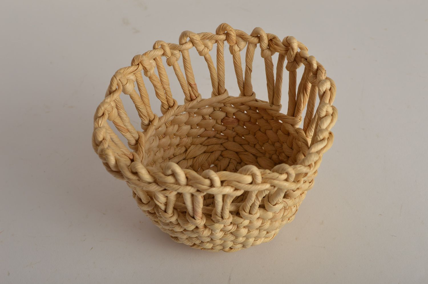 Beautiful handmade woven bowl candy bowl design kitchen supplies table setting photo 3