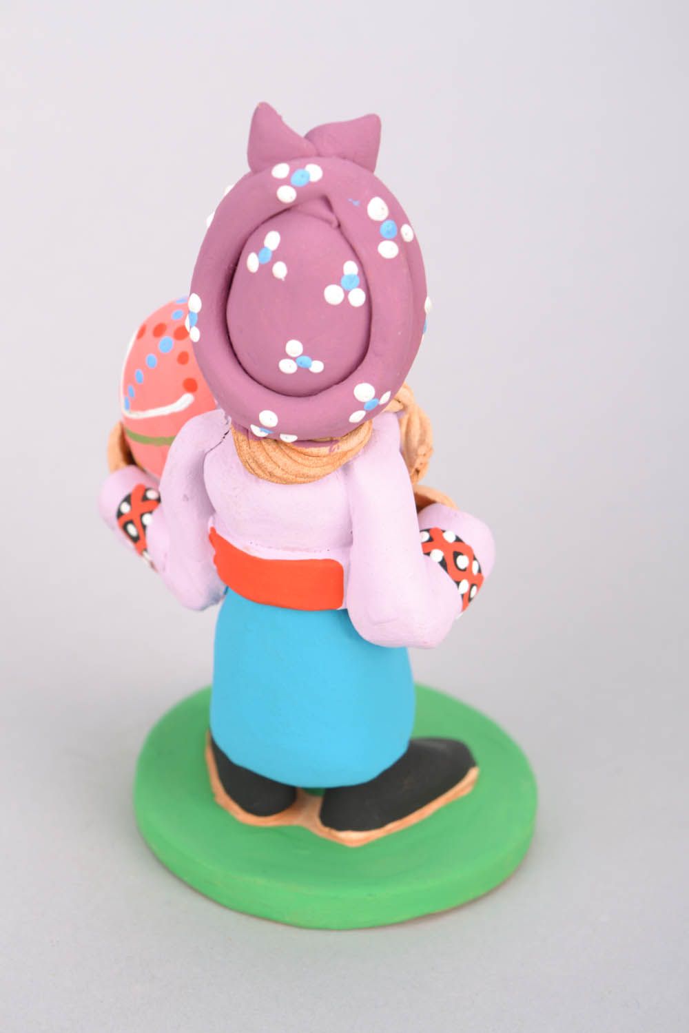 Clay statuette Cossack Woman with an Easter Egg photo 5