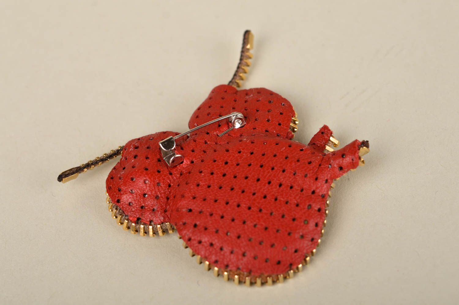 Handmade brooch owl designer accessory textile zipper brooch gift idea photo 5