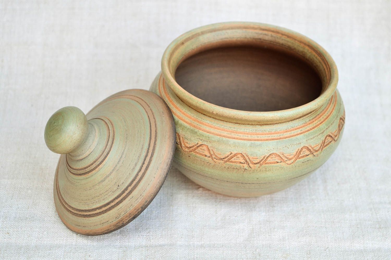 Handmade kleiner Keramik Topf für Schmoren Ton Geschirr Küchen Zubehör foto 3