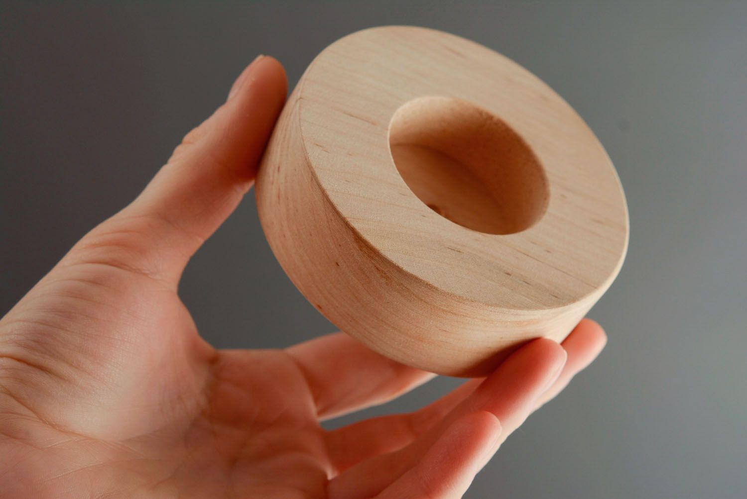Wooden blank candle holder photo 2