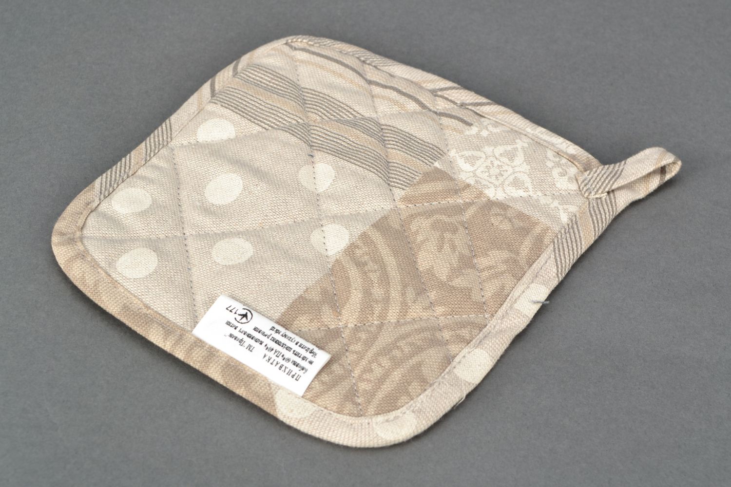Cotton and polyamide pot holder with lace photo 4