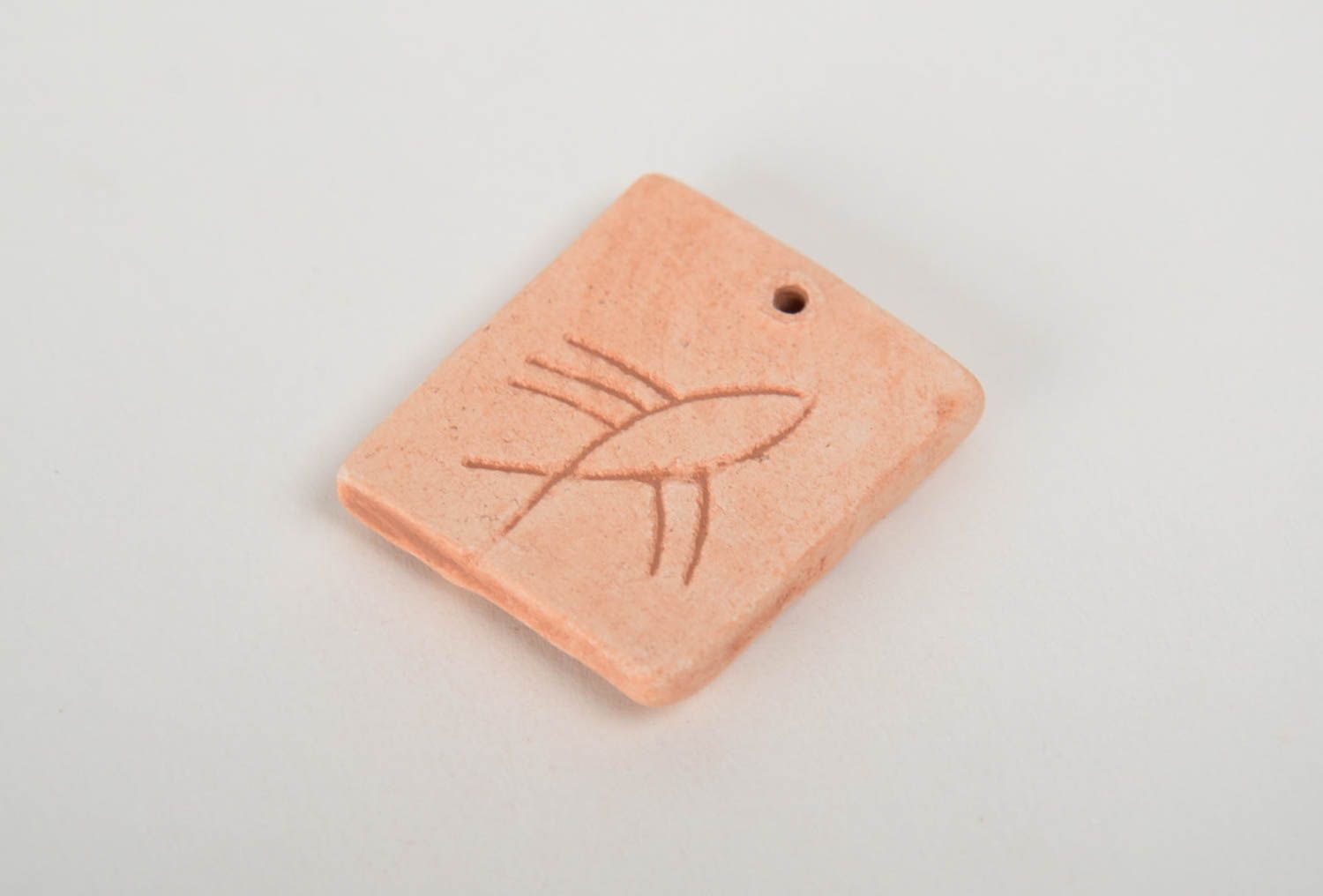 Beautiful homemade square clay craft blank for pendant making DIY photo 3