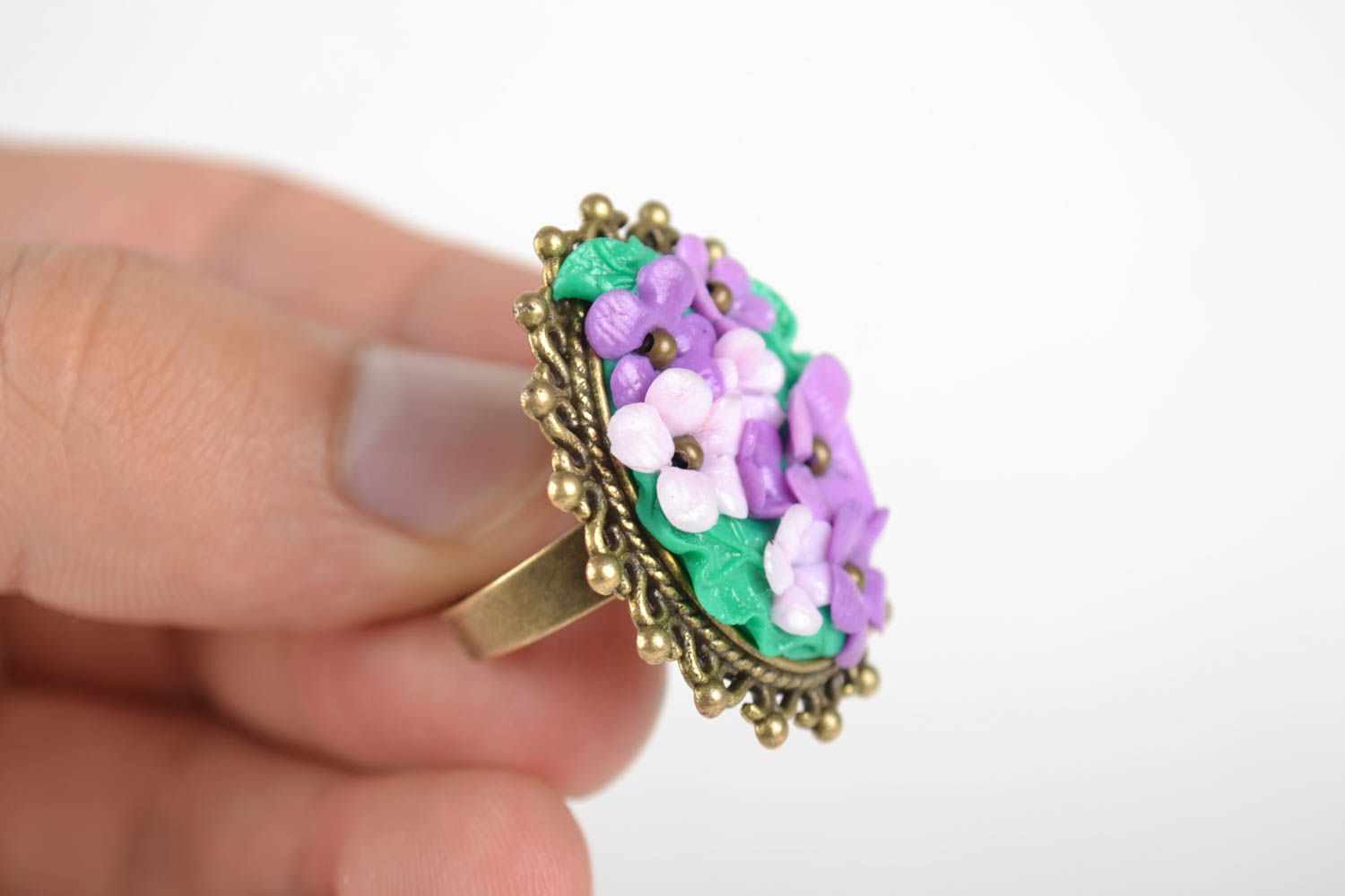 Handmade jewelry plastic ring flower jewelry fashion rings designer accessories photo 4