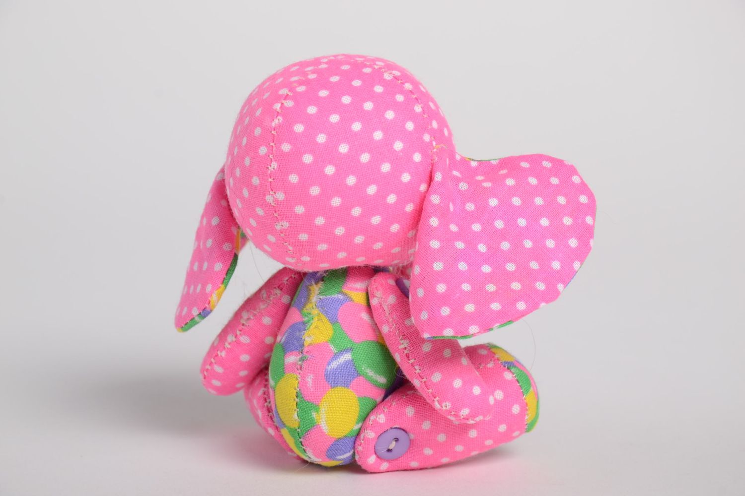 Игрушка слоник ручной работы детская игрушка хлопковая мягкая игрушка розовая фото 4