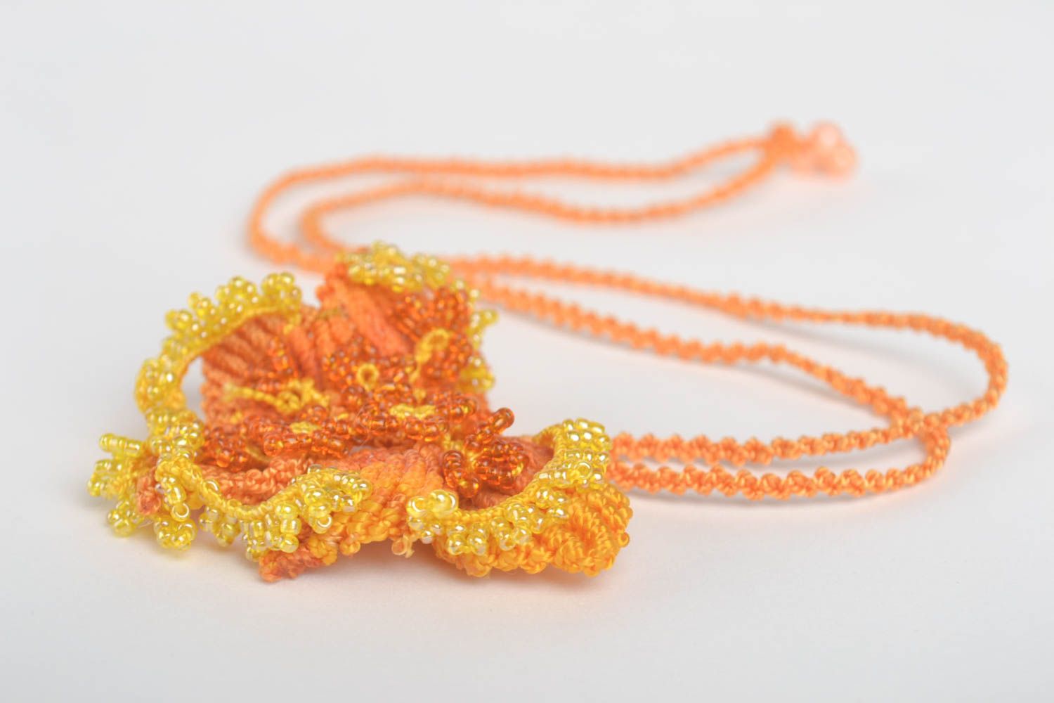 Macrame necklace beaded jewelry handmade jewelry fashion accessories gift ideas photo 4