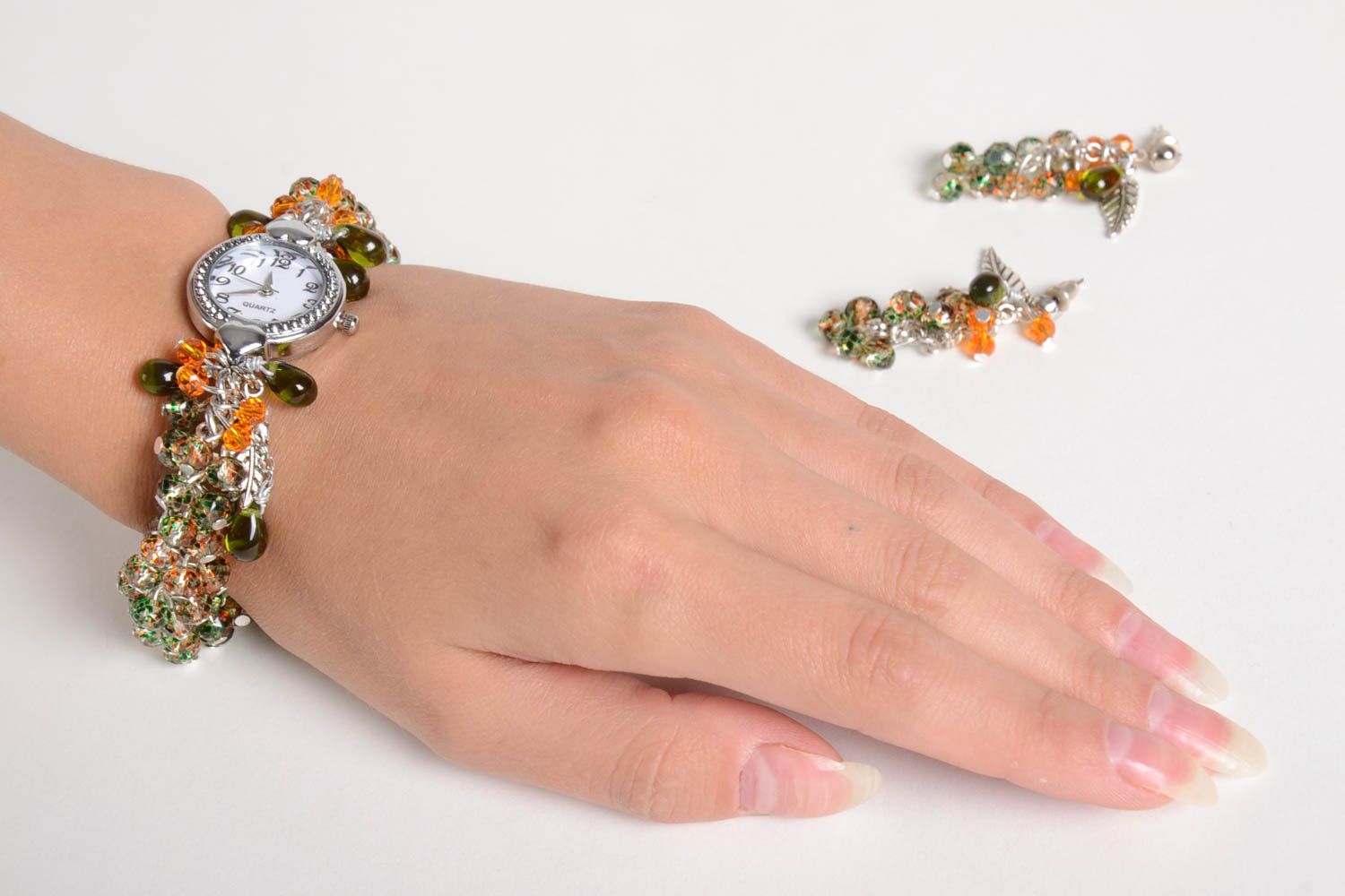Handmade lovely earrings stylish cute jewelry unusual designer bracelet  photo 2