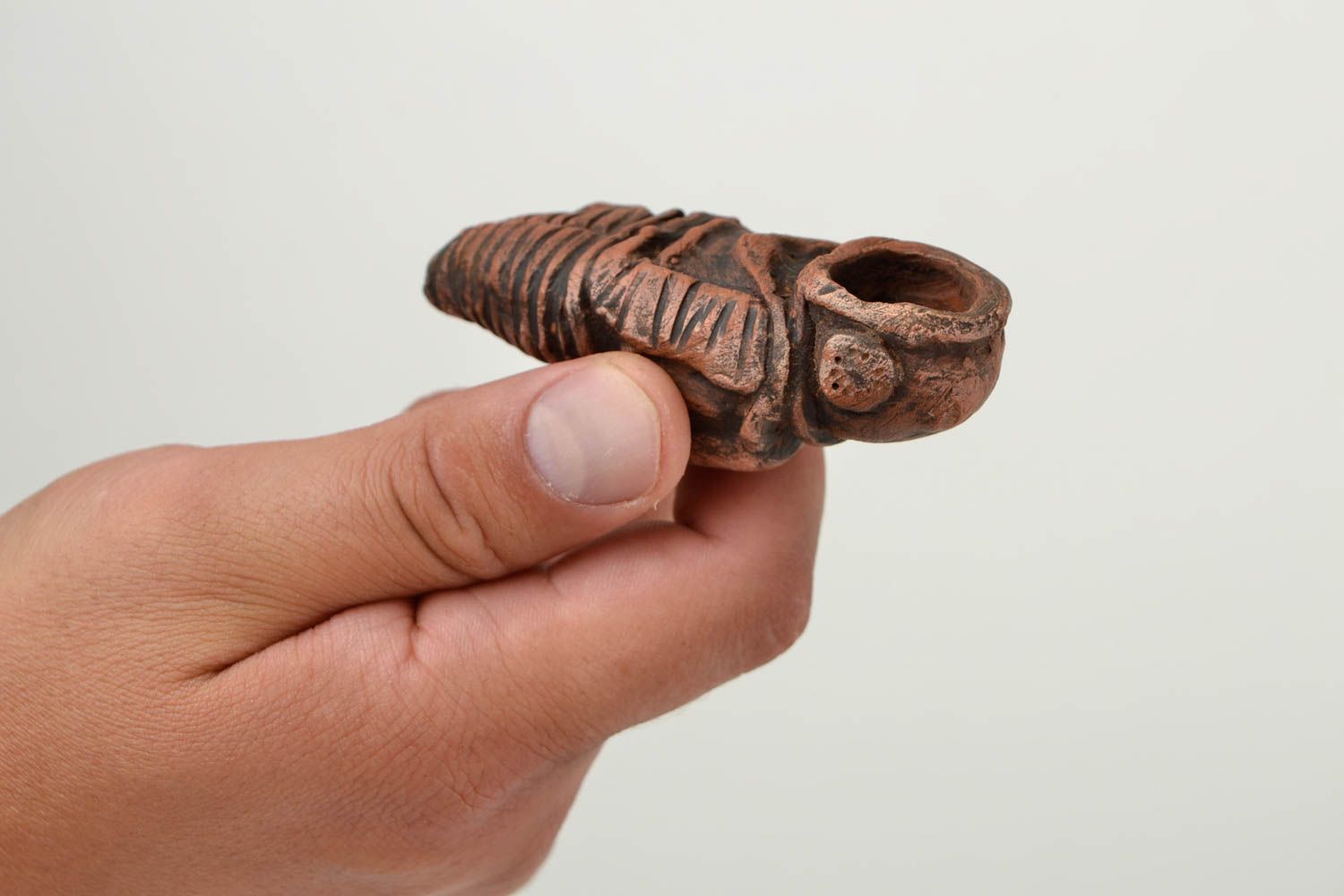 Pipa de barro hecha a mano accesorio para fumador regalo para hombres Escafandra foto 2