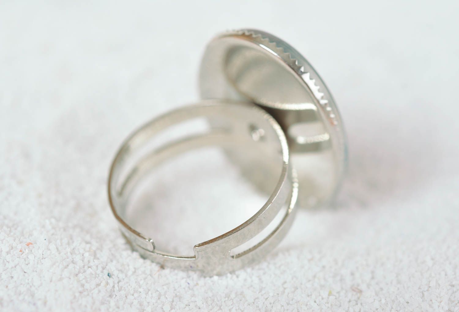 Кольцо ручной работы модная бижутерия овальное кольцо оригинальное с принтом фото 4
