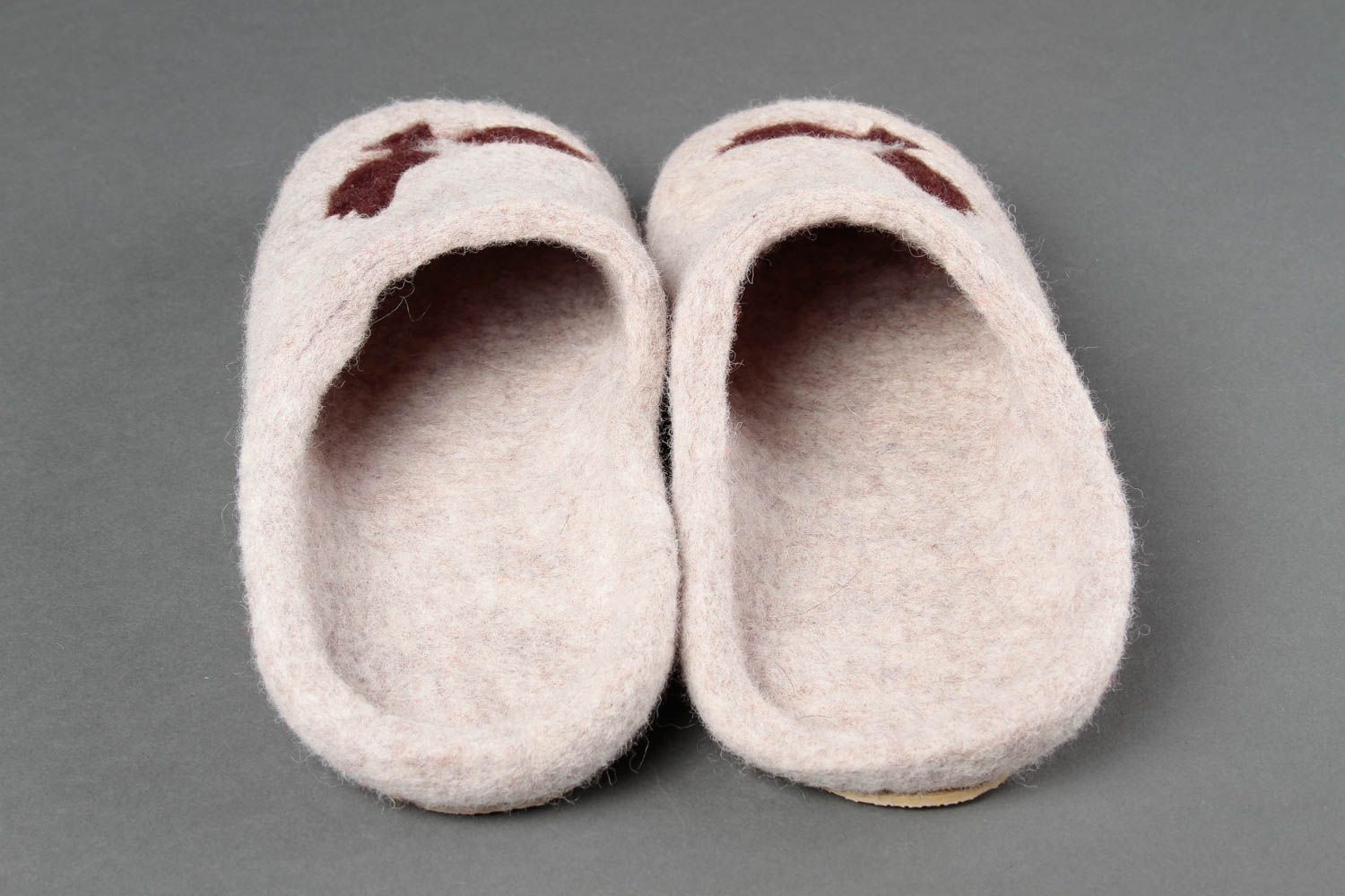 Handmade felted slippers men woolen slippers with eagles designer present  photo 5