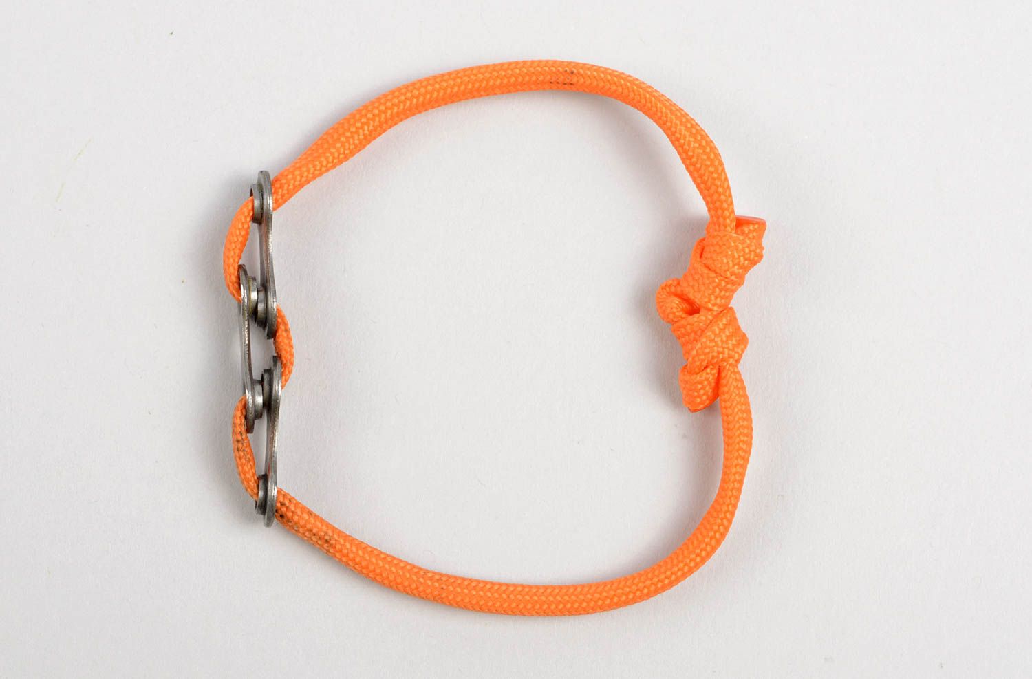 Bracelet paracorde Bijou fait orange fin textile Accessoire femme homme photo 4