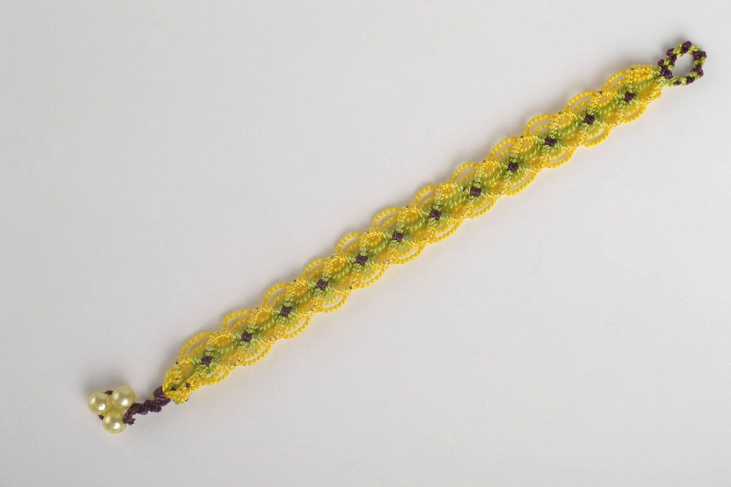 Модный браслет ручной работы браслет из ниток тонкий плетеный браслет желтый фото 2